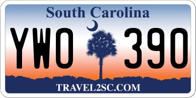 SC license plate YWO390