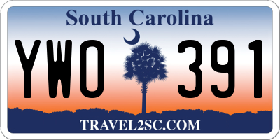 SC license plate YWO391