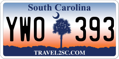 SC license plate YWO393