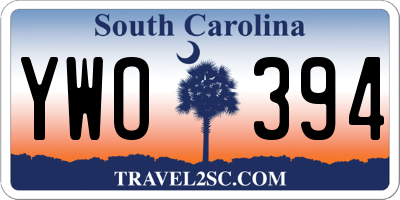 SC license plate YWO394