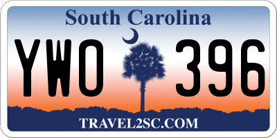 SC license plate YWO396