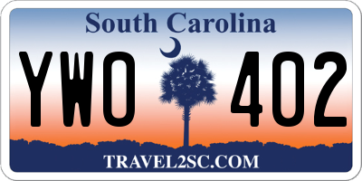 SC license plate YWO402