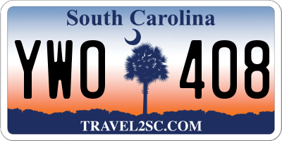 SC license plate YWO408