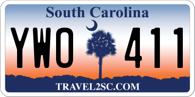 SC license plate YWO411