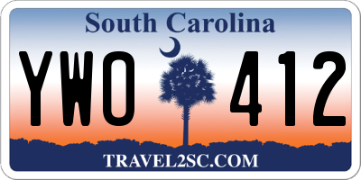 SC license plate YWO412