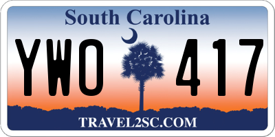 SC license plate YWO417