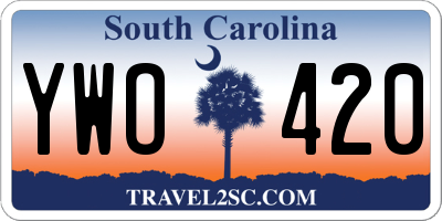 SC license plate YWO420