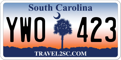 SC license plate YWO423