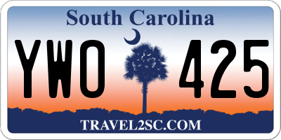SC license plate YWO425