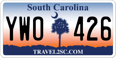 SC license plate YWO426