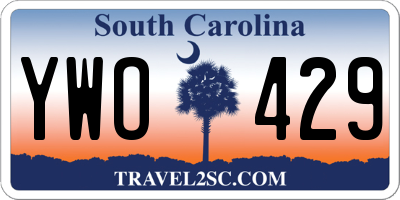 SC license plate YWO429