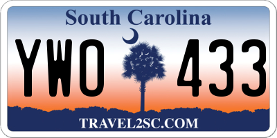SC license plate YWO433