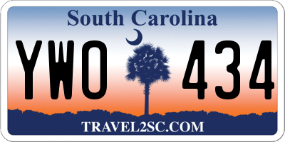 SC license plate YWO434