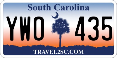 SC license plate YWO435