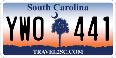SC license plate YWO441