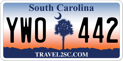 SC license plate YWO442
