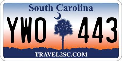 SC license plate YWO443