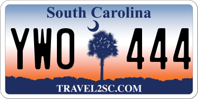 SC license plate YWO444