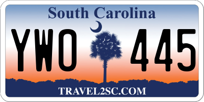 SC license plate YWO445