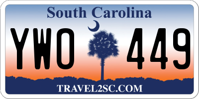 SC license plate YWO449