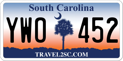 SC license plate YWO452