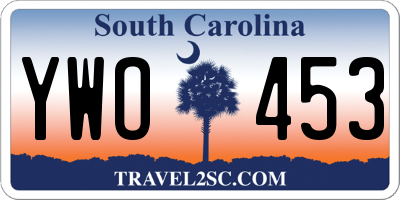SC license plate YWO453