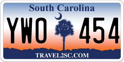 SC license plate YWO454