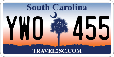 SC license plate YWO455
