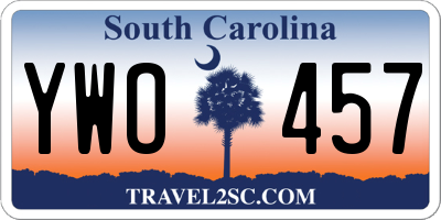 SC license plate YWO457