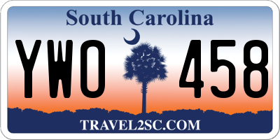 SC license plate YWO458