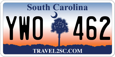 SC license plate YWO462