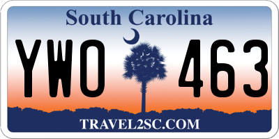 SC license plate YWO463