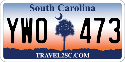 SC license plate YWO473