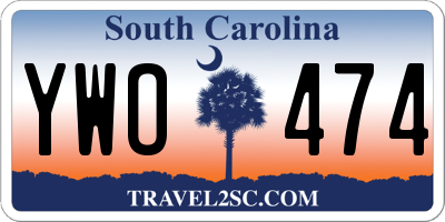 SC license plate YWO474