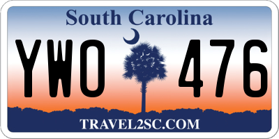 SC license plate YWO476