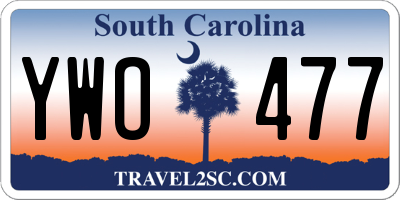 SC license plate YWO477