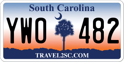 SC license plate YWO482
