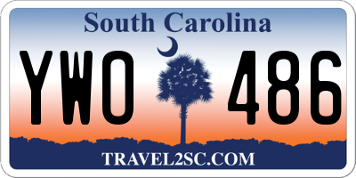 SC license plate YWO486