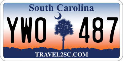SC license plate YWO487