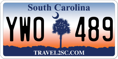 SC license plate YWO489