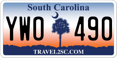 SC license plate YWO490