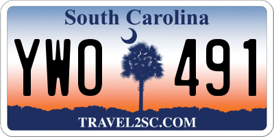 SC license plate YWO491