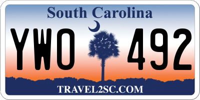 SC license plate YWO492