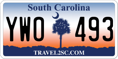 SC license plate YWO493