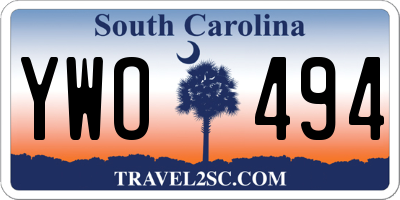 SC license plate YWO494