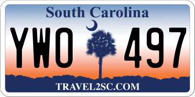 SC license plate YWO497