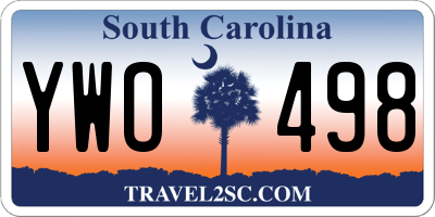 SC license plate YWO498