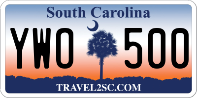 SC license plate YWO500