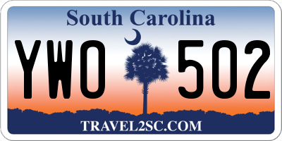 SC license plate YWO502