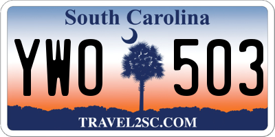 SC license plate YWO503